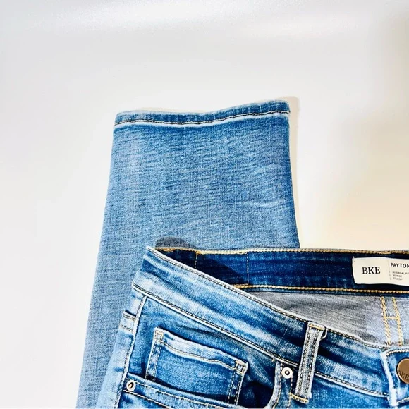 BKE jeans Payton Mid Rise Straight leg jeans distressed stretchy women Size 32 - Picture 5 of 12